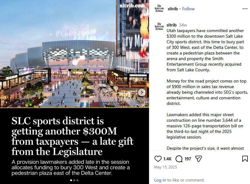 Rendering of Salt Lake City sports district