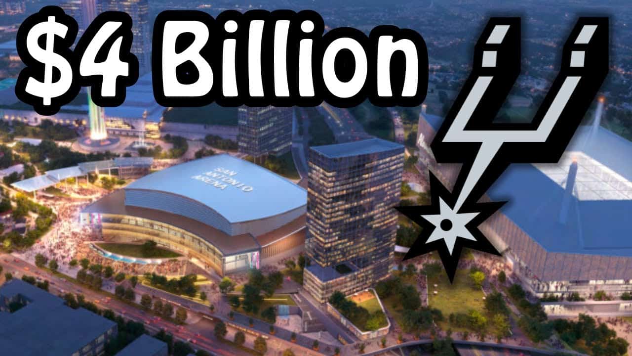 $4 billion subsidy stadium funding concept in an aerial city view with explosion graphic.