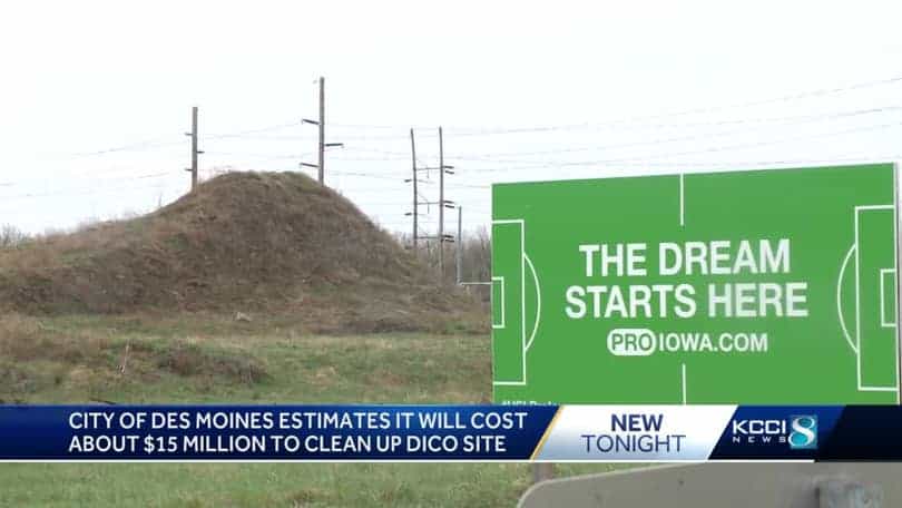 Subsidy stadium logo with soccer field and "The Dream Starts Here" slogan, focusing on sports funding and community projects.